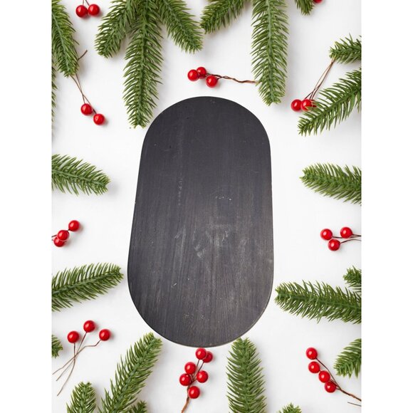 Wooden Tray Hand Painted Santa With Christmas Tree Bag Of Presents Oval - Picture 3 of 6